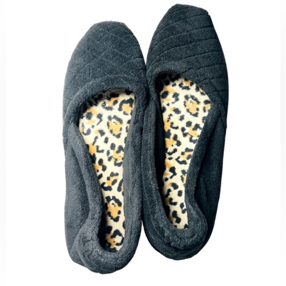 Df by dearfoams Women’s Sz XLarge US 11-12 Comfy Black Quilted Slippers - Picture 1 of 5